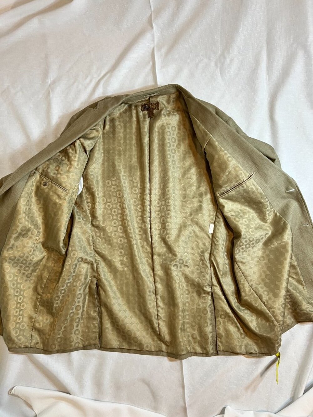 Men's Linen Blend Blazer 3XLT Tan Khaki Slub Knit Sport Coat Big Tall Costal - Picture 5 of 13